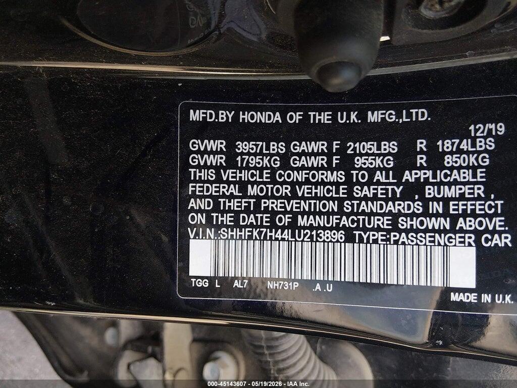 SHHFK7H44LU213896 2020 HONDA CIVIC photo no. 9