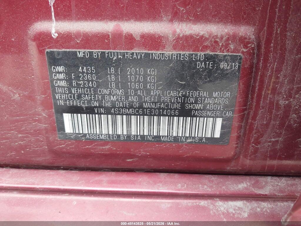 4S3BMBC61E3014066 2014 SUBARU LEGACY photo no. 9
