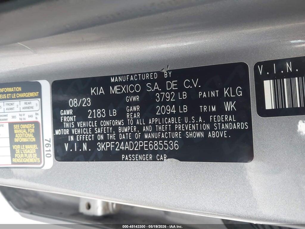 3KPF24AD2PE685536 2023 KIA FORTE photo no. 9