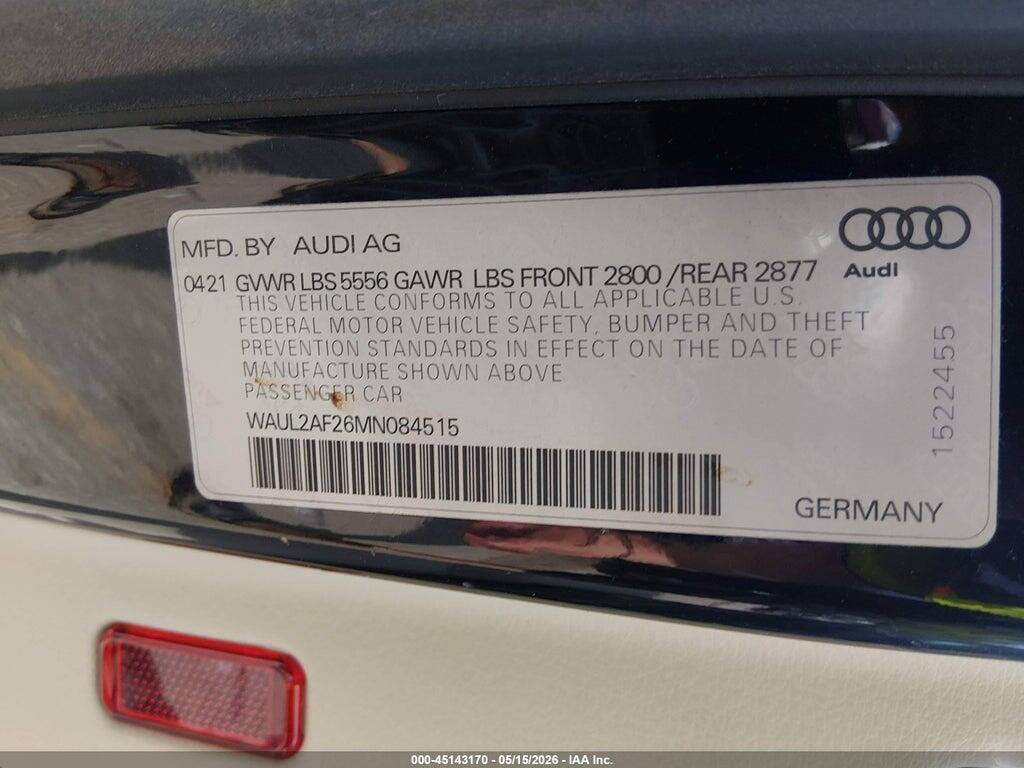 WAUL2AF26MN084515 2021 AUDI A6 photo no. 9