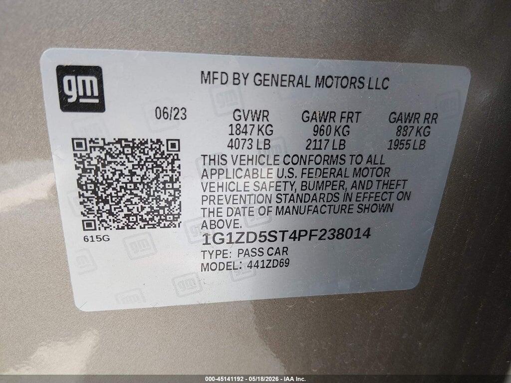 1G1ZD5ST4PF238014 2023 CHEVROLET MALIBU photo no. 9