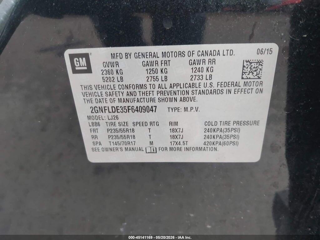 2GNFLDE35F6409047 2015 CHEVROLET EQUINOX photo no. 9