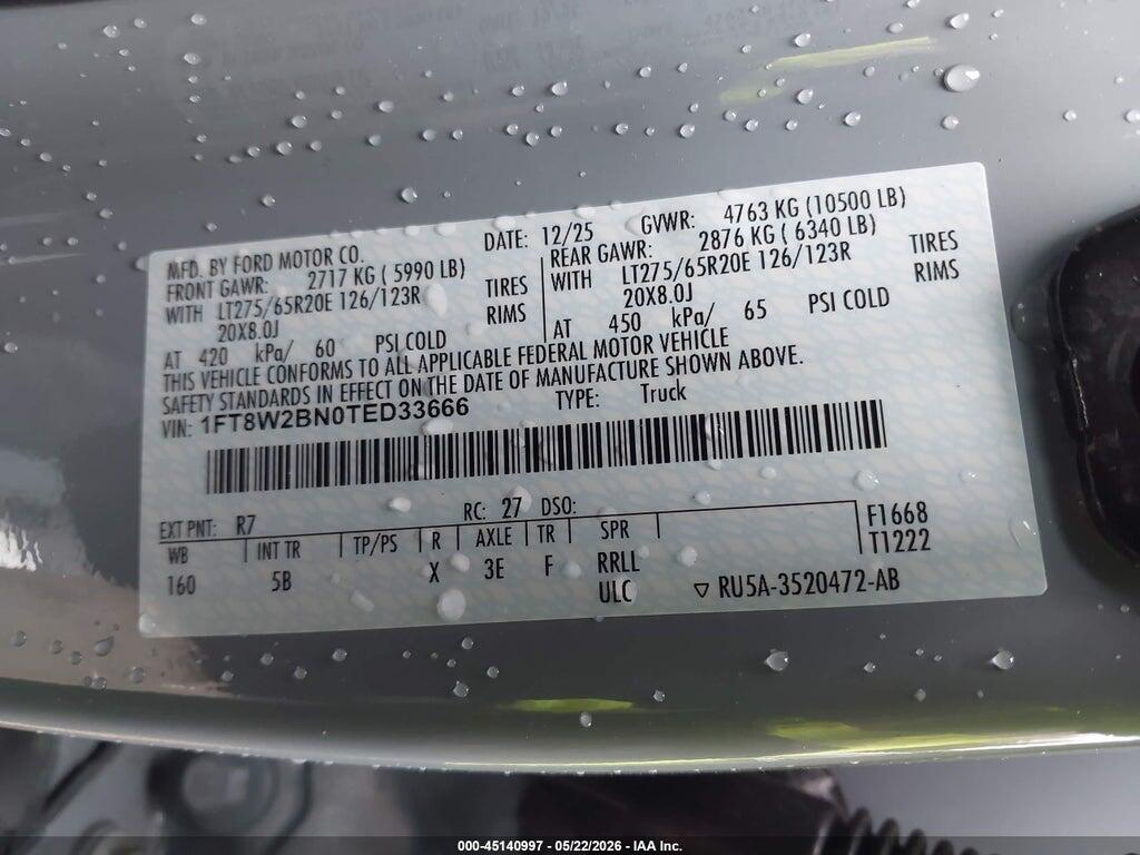 1FT8W2BN0TED33666 2026 FORD F-250 photo no. 9
