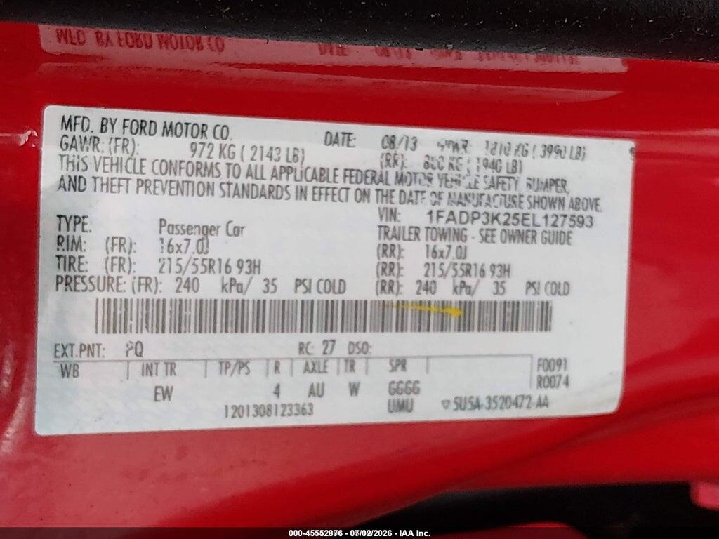 1FADP3K25EL127593 2014 FORD FOCUS photo no. 9
