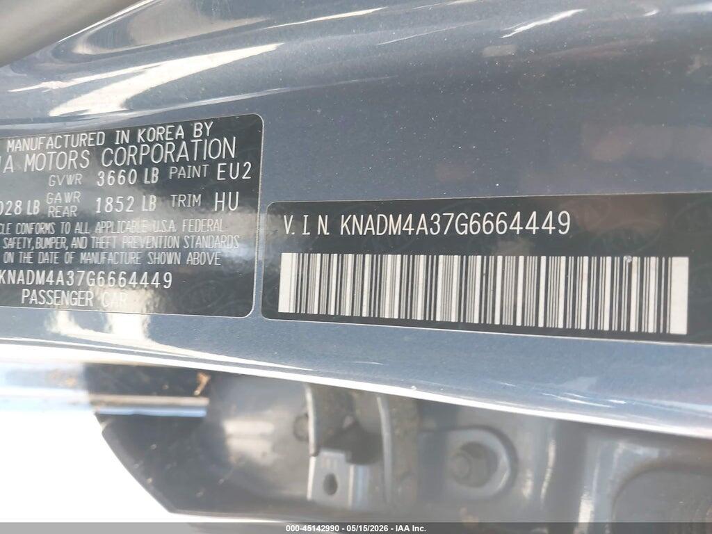 KNADM4A37G6664449 2016 KIA RIO photo no. 9