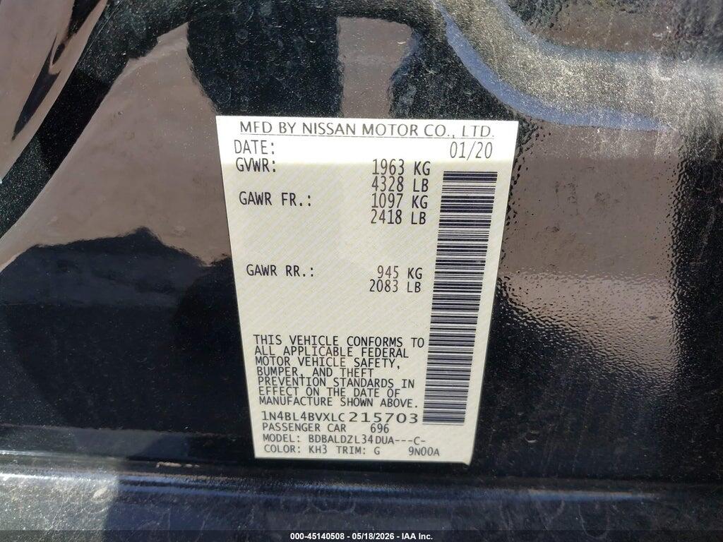 1N4BL4BVXLC215703 2020 NISSAN ALTIMA photo no. 9