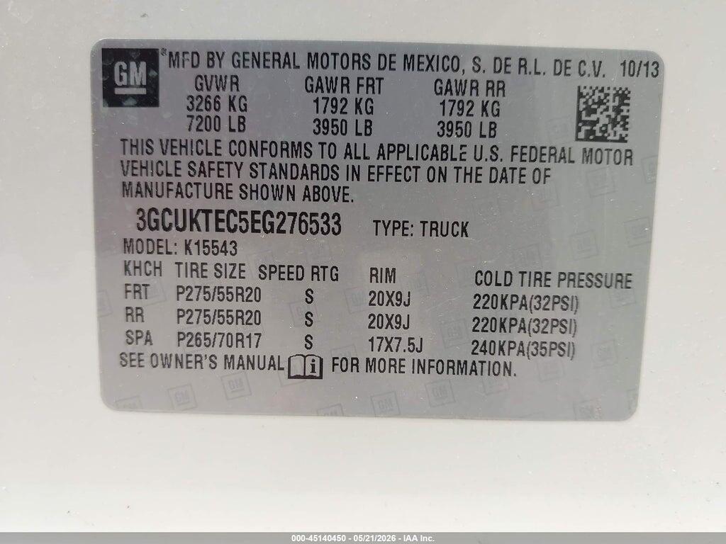 3GCUKTEC5EG276533 2014 CHEVROLET SILVERADO 1500 photo no. 9