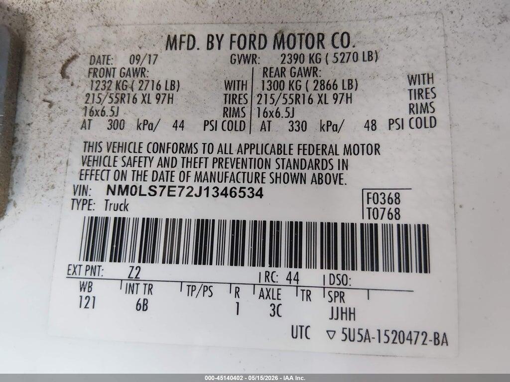 NM0LS7E72J1346534 2018 FORD TRANSIT CONNECT photo no. 9
