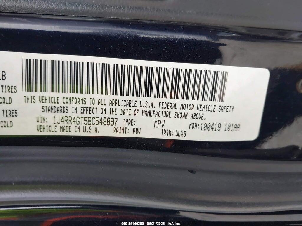 1J4RR4GT5BC548897 2011 JEEP GRAND CHEROKEE photo no. 9