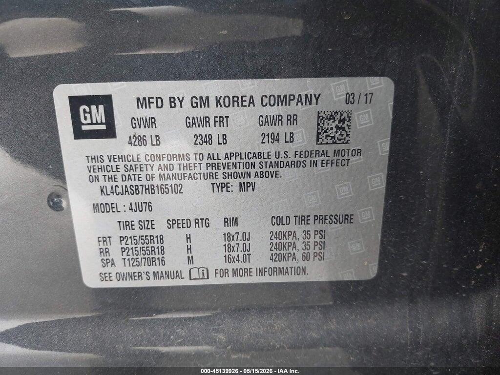 KL4CJASB7HB165102 2017 BUICK ENCORE photo no. 9