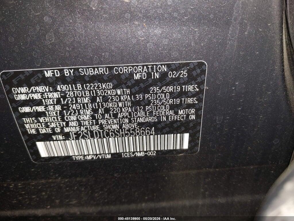 JF2SLDTC6SH558664 2025 SUBARU FORESTER photo no. 9