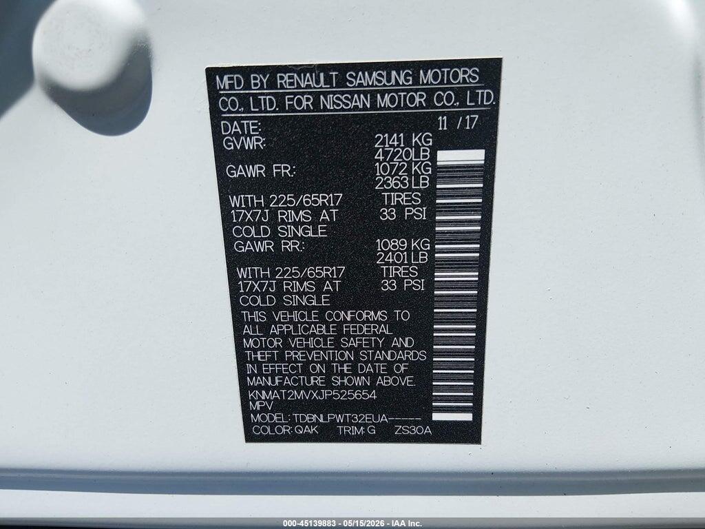KNMAT2MVXJP525654 2018 NISSAN ROGUE photo no. 9