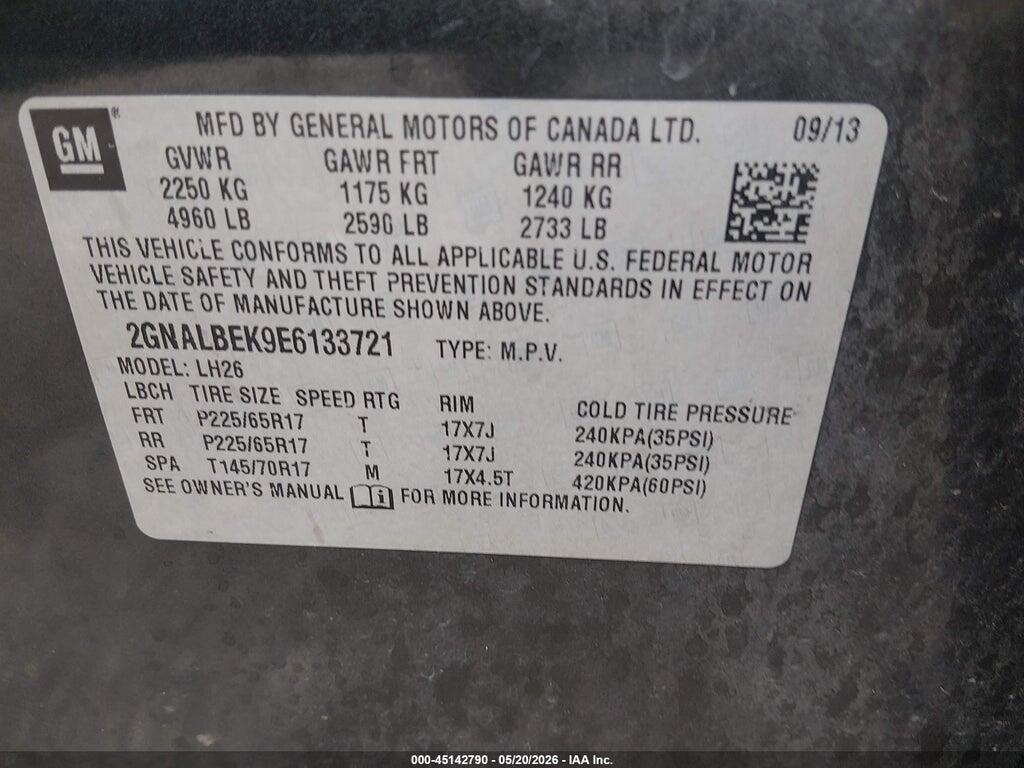 2GNALBEK9E6133721 2014 CHEVROLET EQUINOX photo no. 9