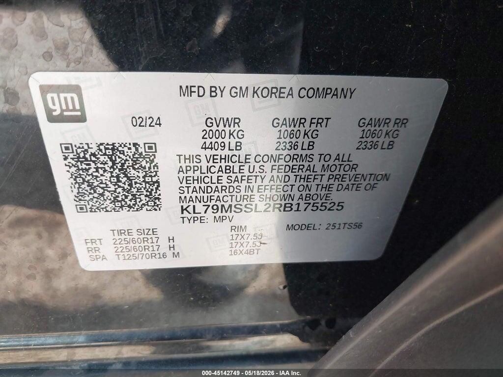 KL79MSSL2RB175525 2024 CHEVROLET TRAILBLAZER photo no. 9