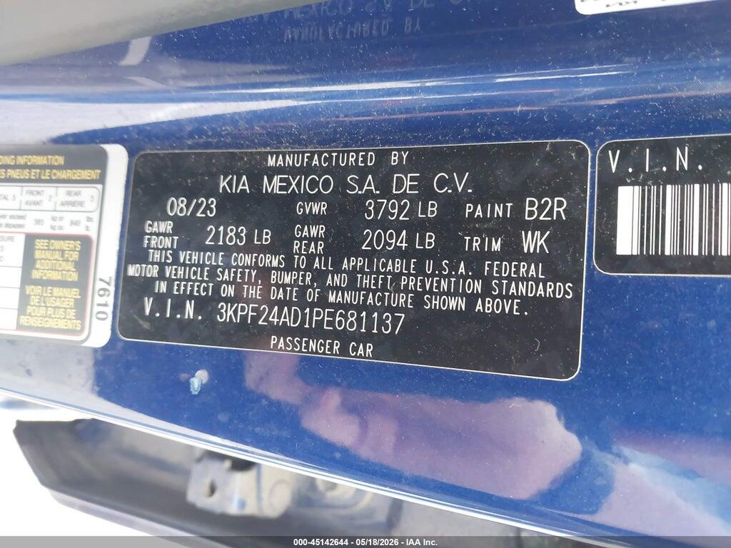 3KPF24AD1PE681137 2023 KIA FORTE photo no. 9