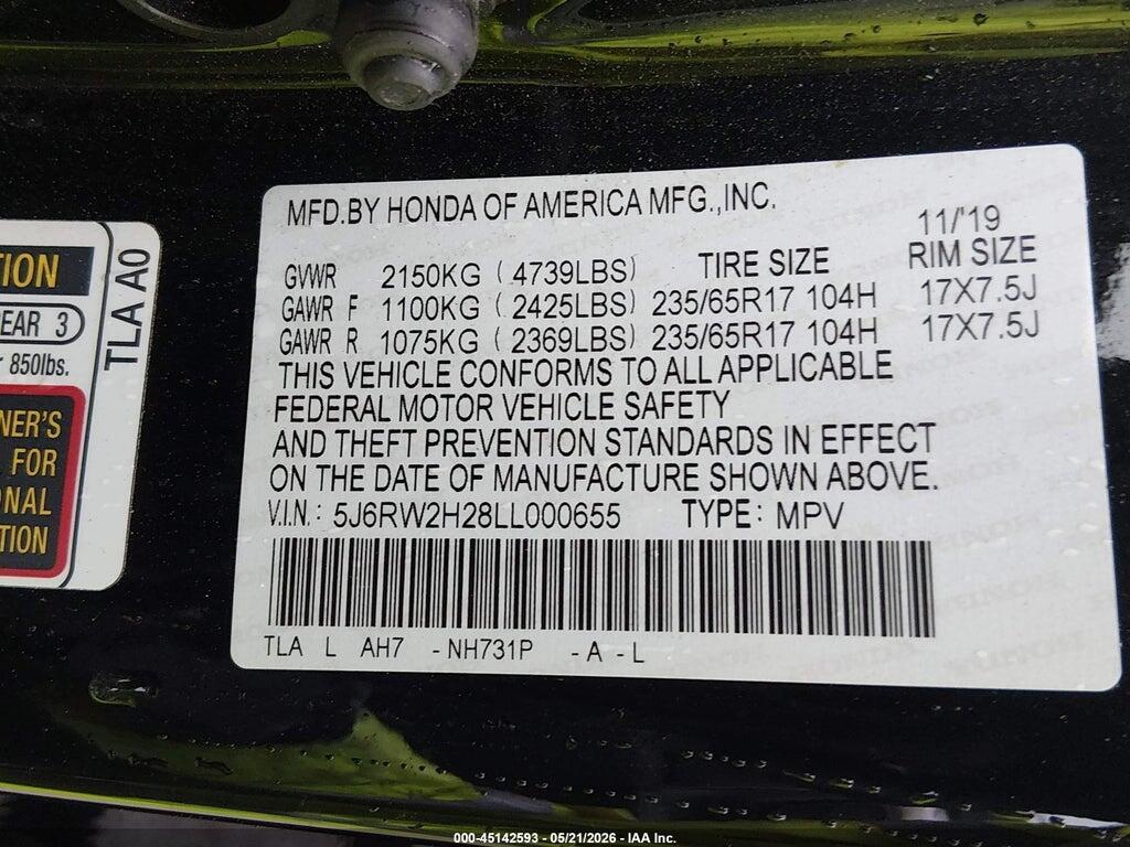 5J6RW2H28LL000655 2020 HONDA CR-V photo no. 9