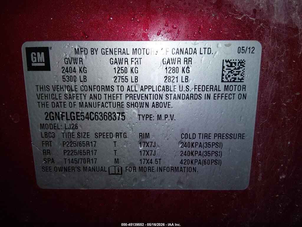 2GNFLGE54C6368375 2012 CHEVROLET EQUINOX photo no. 9
