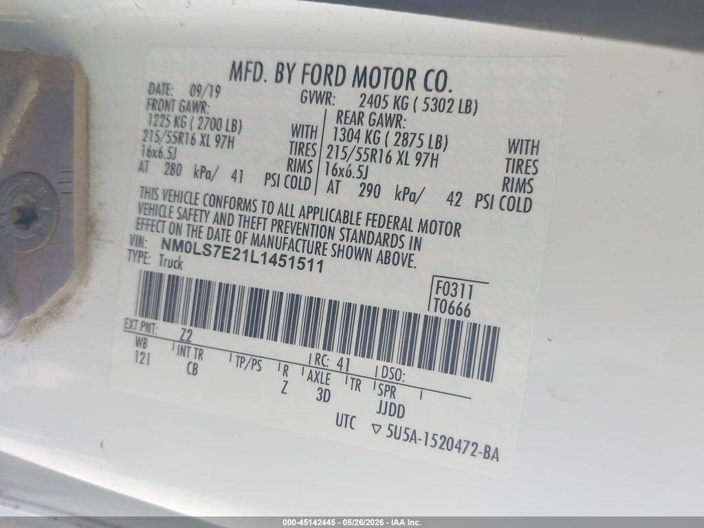 NM0LS7E21L1451511 2020 FORD TRANSIT CONNECT photo no. 9