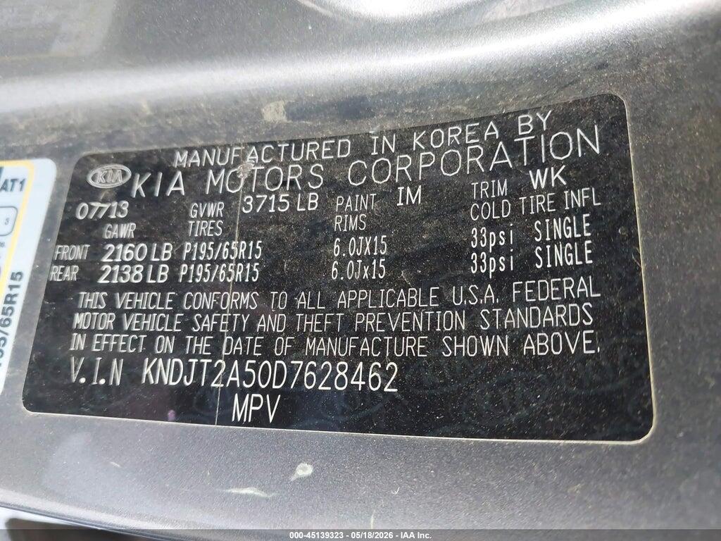 KNDJT2A50D7628462 2013 KIA SOUL photo no. 9