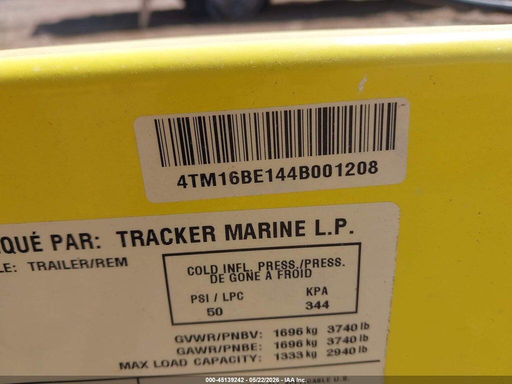 4TM16BE144B001208 2004 TRAILER BOAT TRAILER photo no. 9