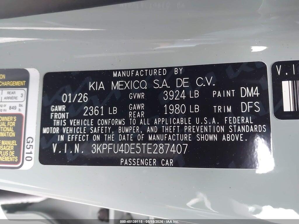 3KPFU4DE5TE287407 2026 KIA K4 photo no. 9