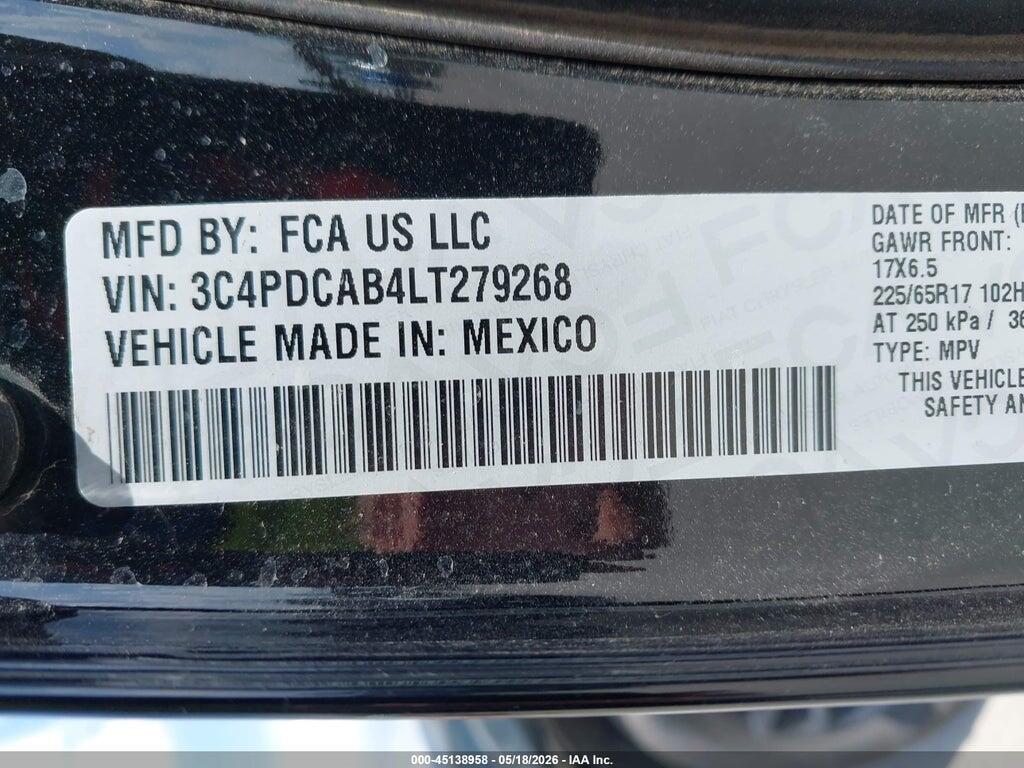 3C4PDCAB4LT279268 2020 DODGE JOURNEY photo no. 9