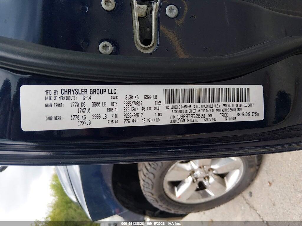 1C6RR7FT6ES395151 2014 RAM 1500 photo no. 9