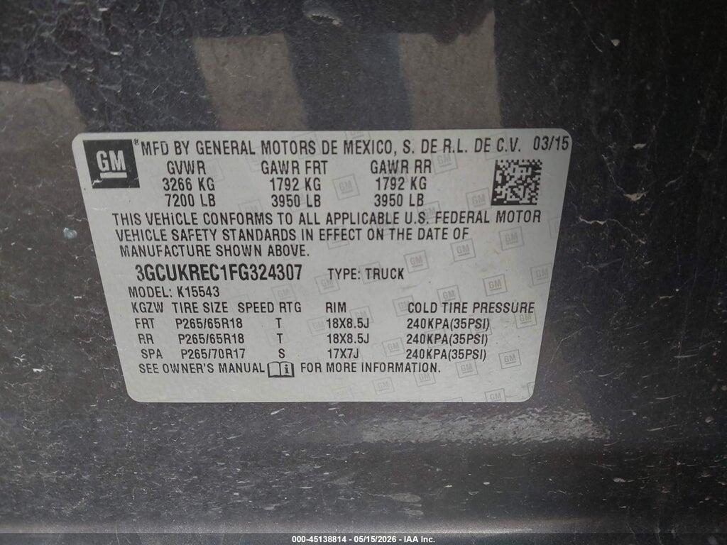 3GCUKREC1FG324307 2015 CHEVROLET SILVERADO 1500 photo no. 9