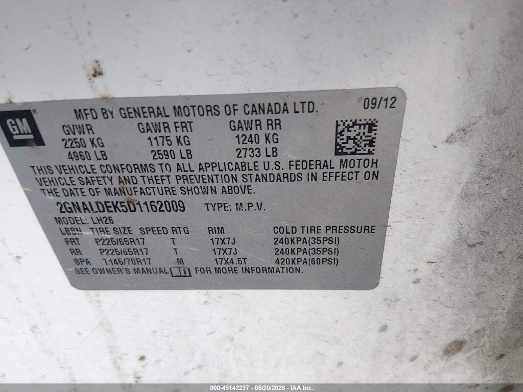 2GNALDEK5D1162009 2013 CHEVROLET EQUINOX photo no. 9