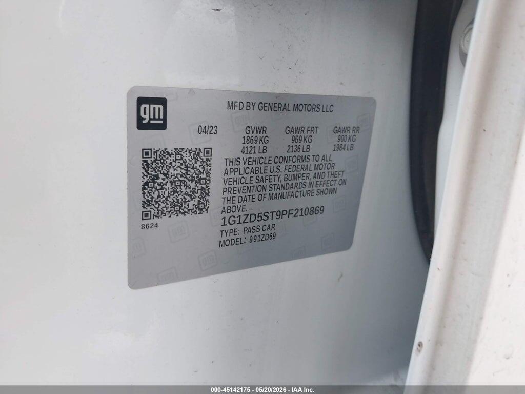 1G1ZD5ST9PF210869 2023 CHEVROLET MALIBU photo no. 9