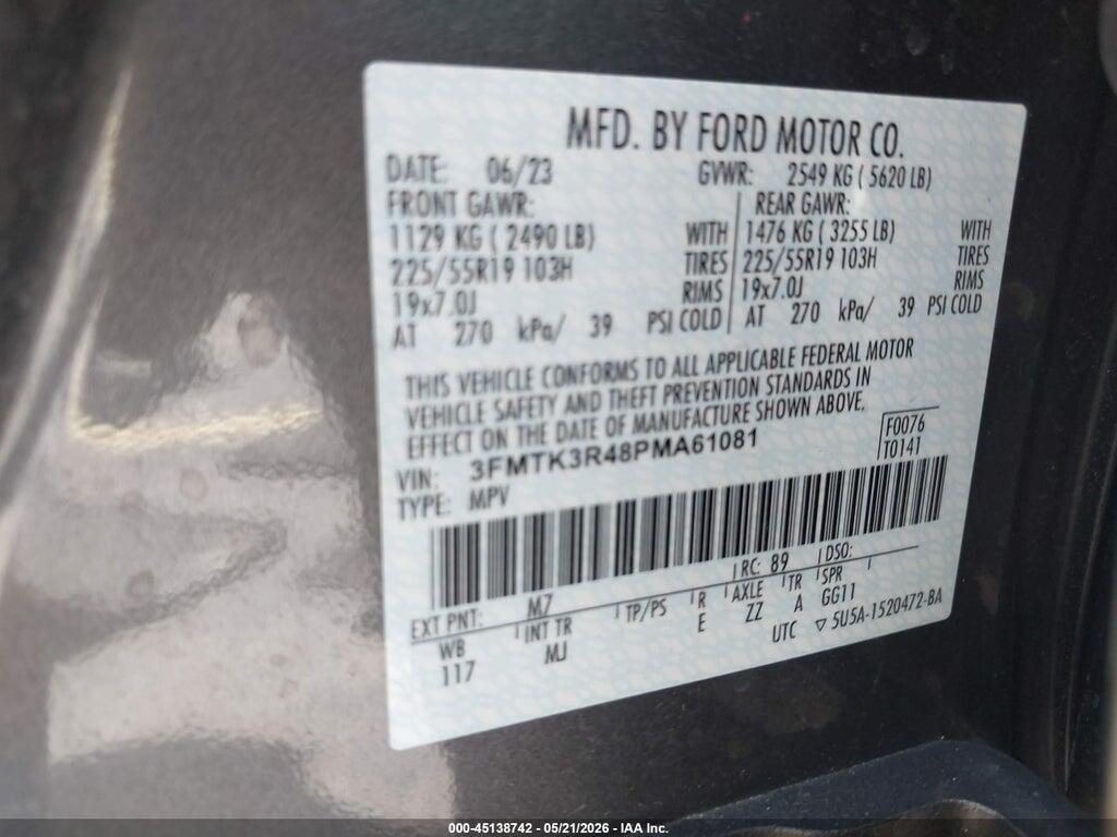 3FMTK3R48PMA61081 2023 FORD MUSTANG MACH-E photo no. 9