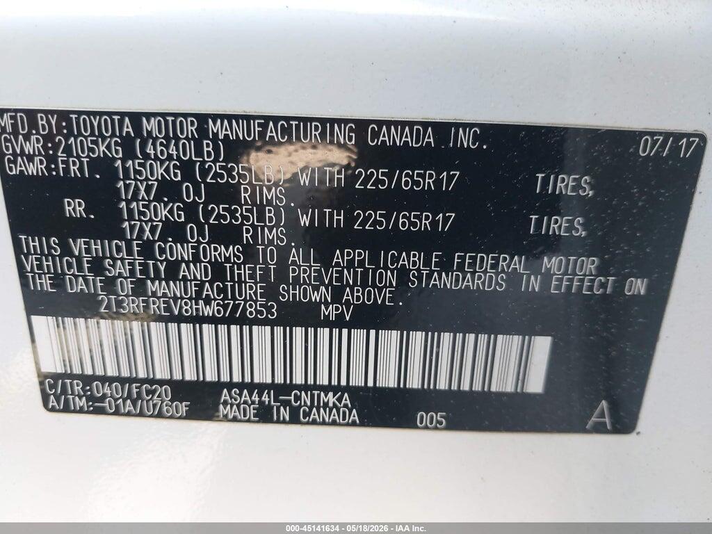 2T3RFREV8HW677853 2017 TOYOTA RAV4 photo no. 9
