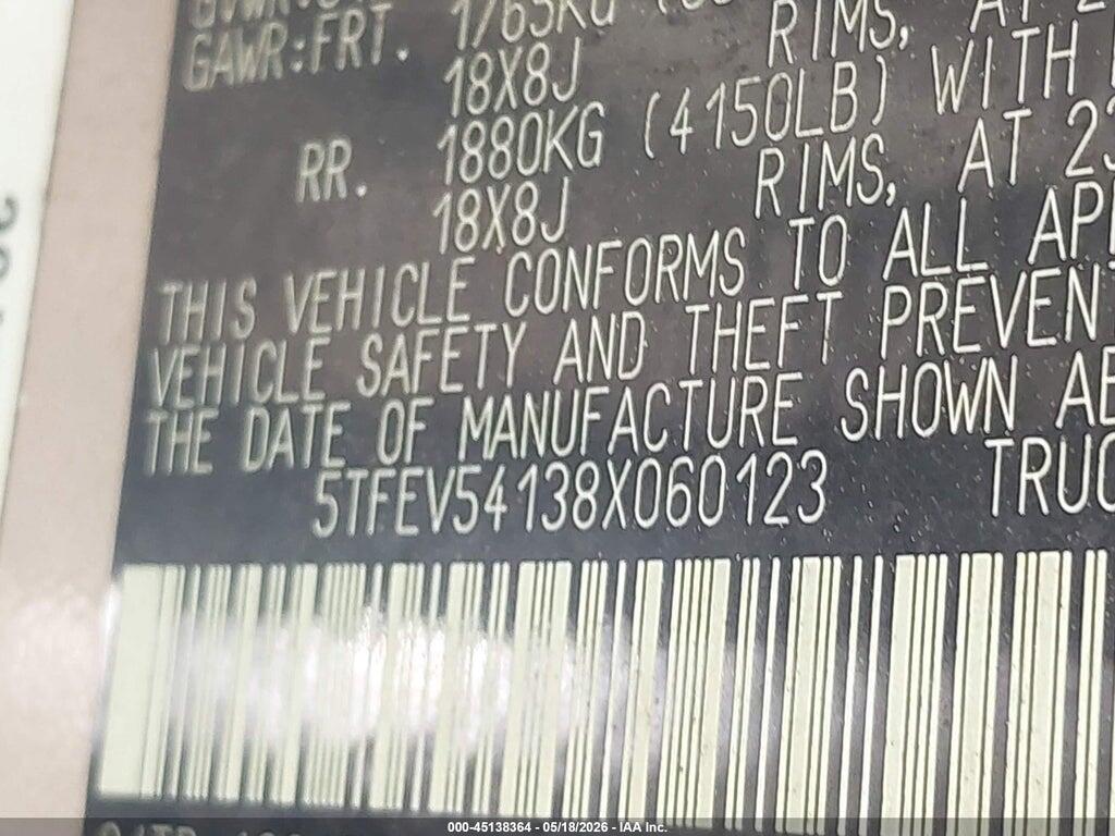 5TFEV54138X060123 2008 TOYOTA TUNDRA photo no. 9