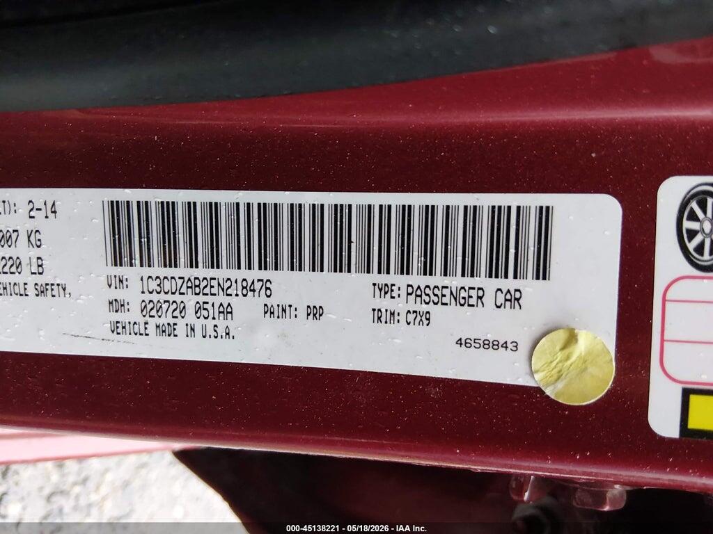 1C3CDZAB2EN218476 2014 DODGE AVENGER photo no. 9