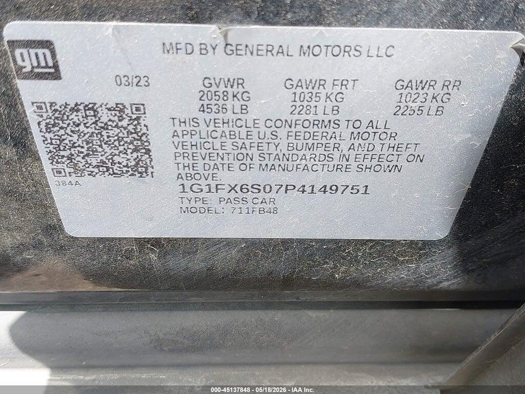 1G1FX6S07P4149751 2023 CHEVROLET BOLT EV photo no. 9