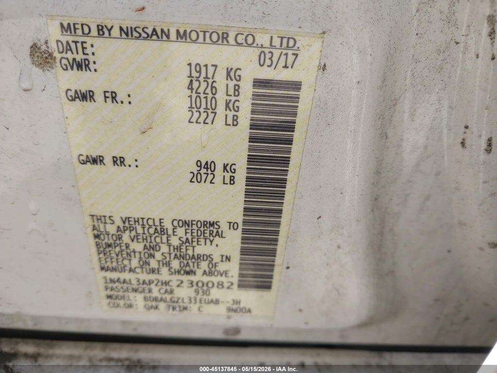 1N4AL3AP2HC230082 2017 NISSAN ALTIMA photo no. 9