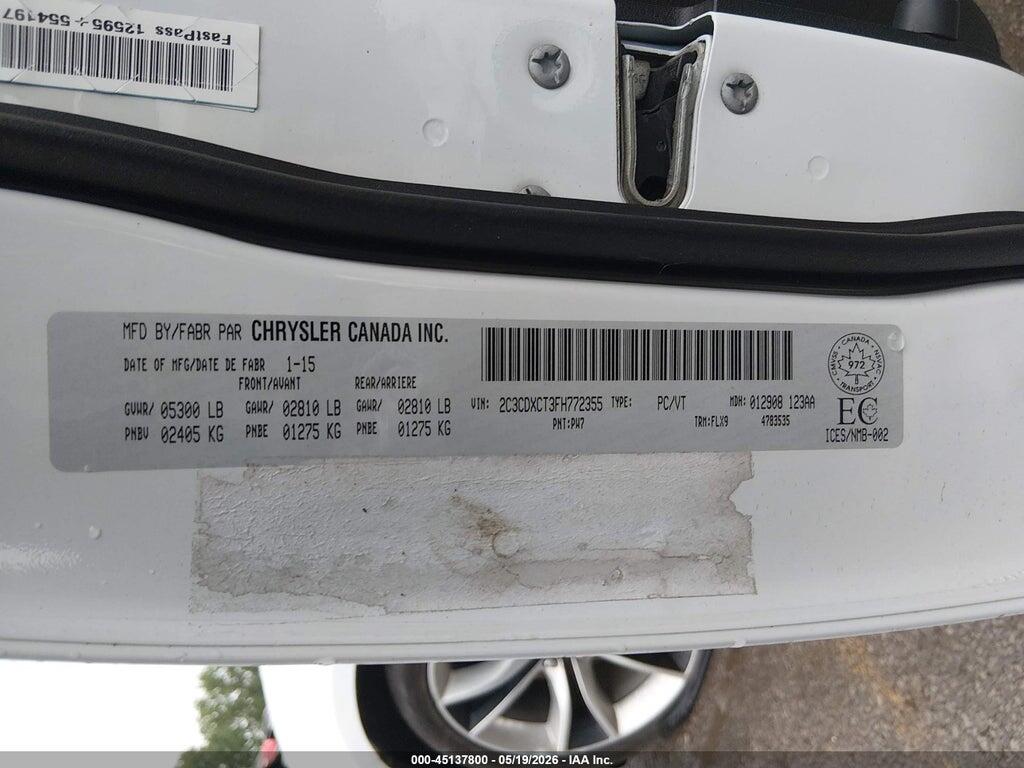 2C3CDXCT3FH772355 2015 DODGE CHARGER photo no. 9