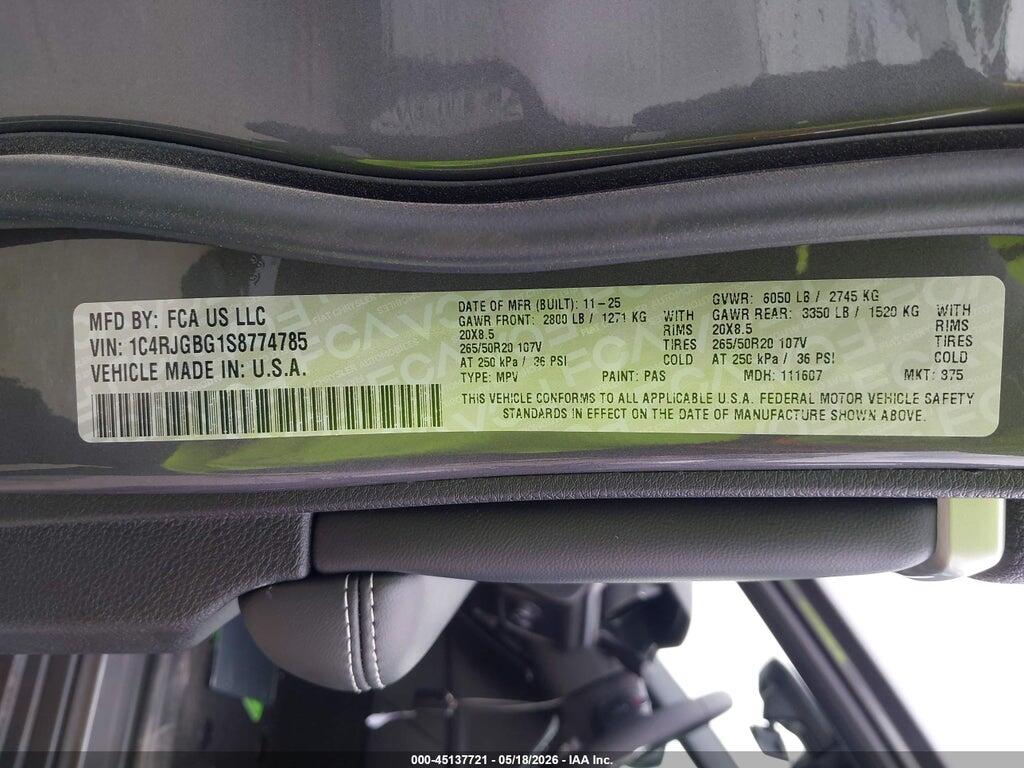 1C4RJGBG1S8774785 2025 JEEP GRAND CHEROKEE photo no. 9