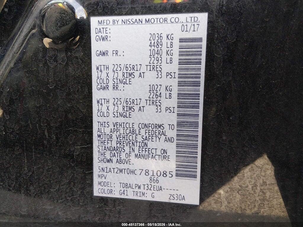 5N1AT2MT0HC781085 2017 NISSAN ROGUE photo no. 9