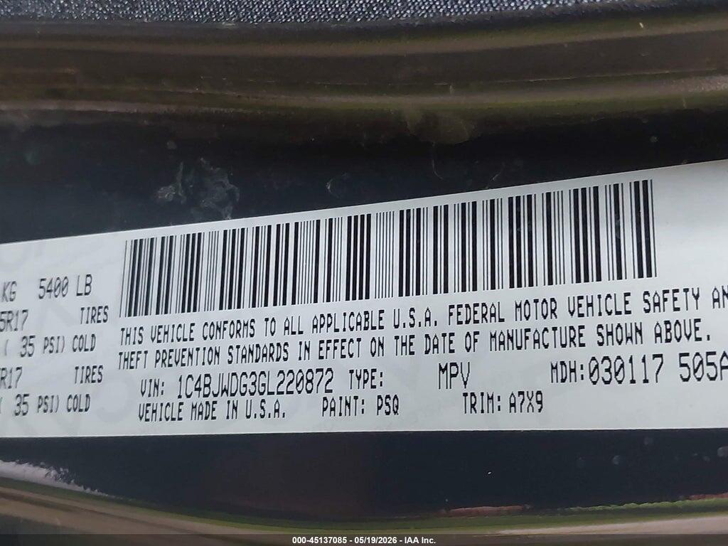 1C4BJWDG3GL220872 2016 JEEP WRANGLER UNLIMITED photo no. 9