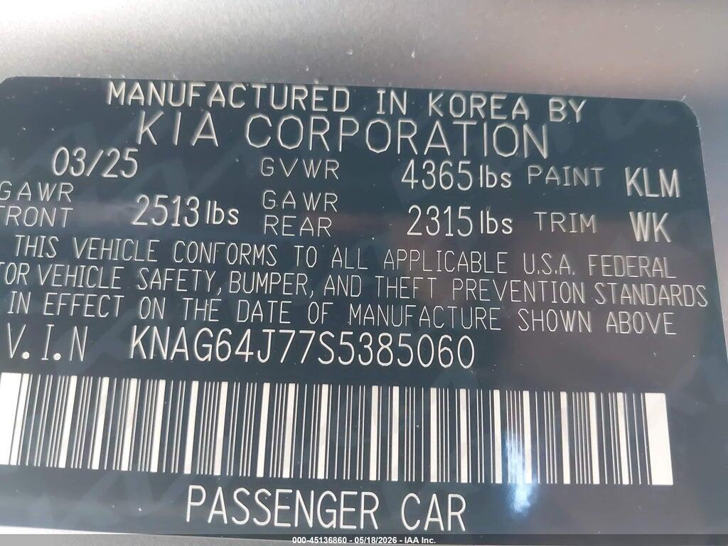 KNAG64J77S5385060 2025 KIA K5 photo no. 9