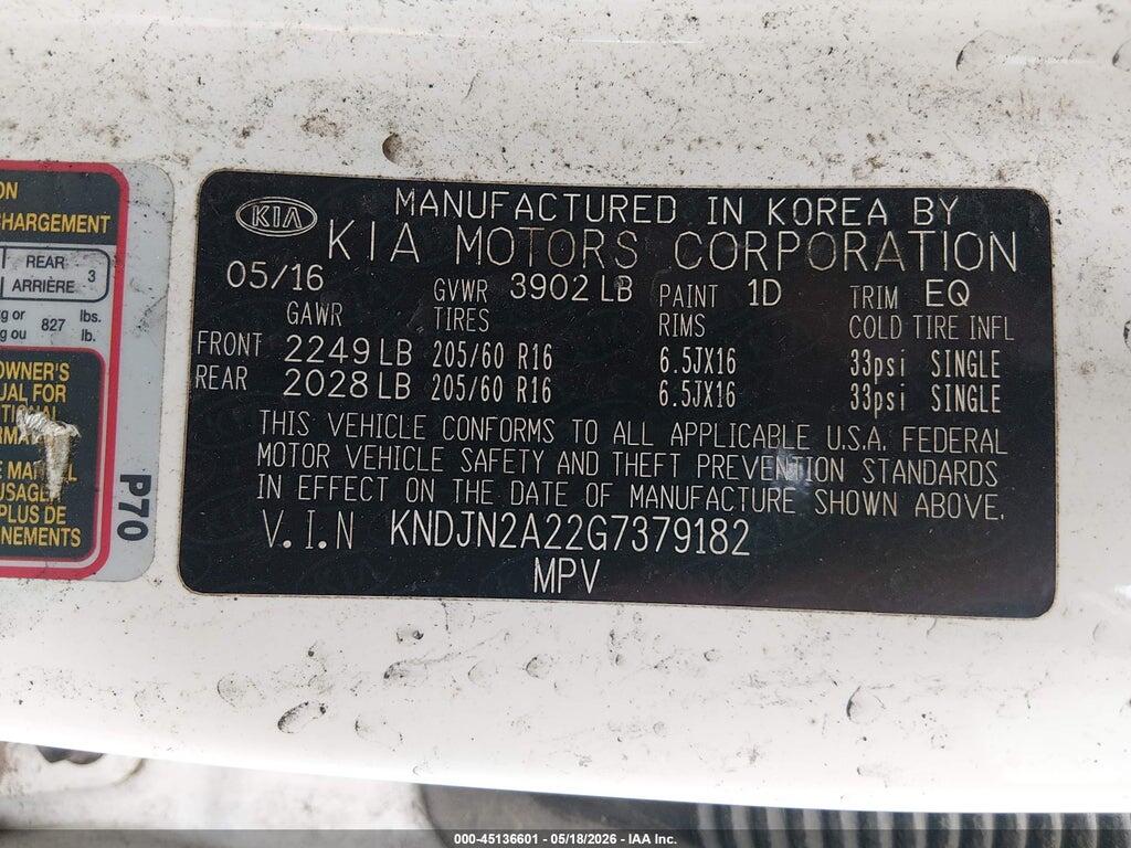 KNDJN2A22G7379182 2016 KIA SOUL photo no. 9