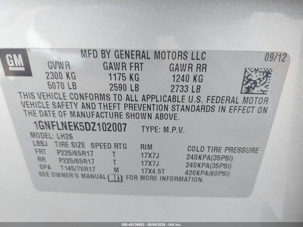 1GNFLNEK5DZ102007 2013 CHEVROLET EQUINOX photo no. 9
