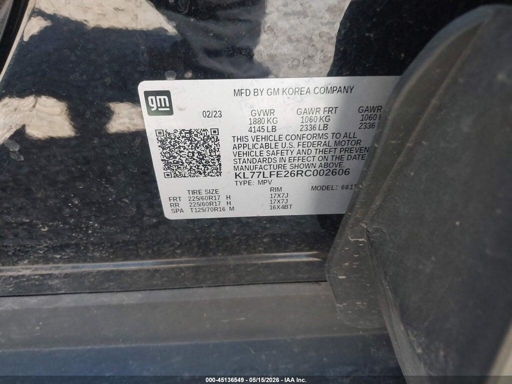 KL77LFE26RC002606 2024 CHEVROLET TRAX photo no. 9