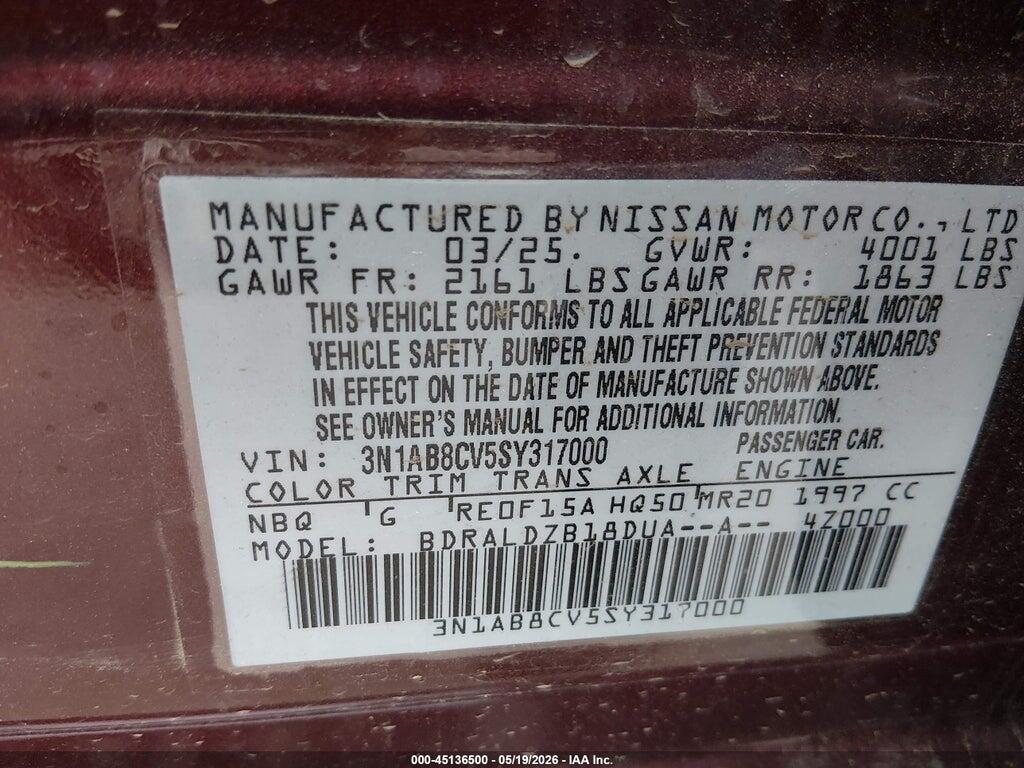 3N1AB8CV5SY317000 2025 NISSAN SENTRA photo no. 9