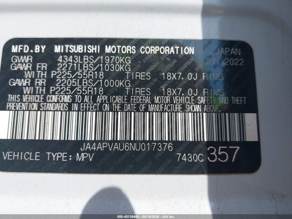 JA4APVAU6NU017376 2022 MITSUBISHI OUTLANDER SPORT photo no. 9