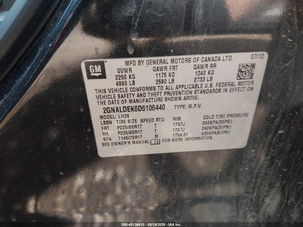 2GNALDEK6D6106440 2013 CHEVROLET EQUINOX photo no. 9