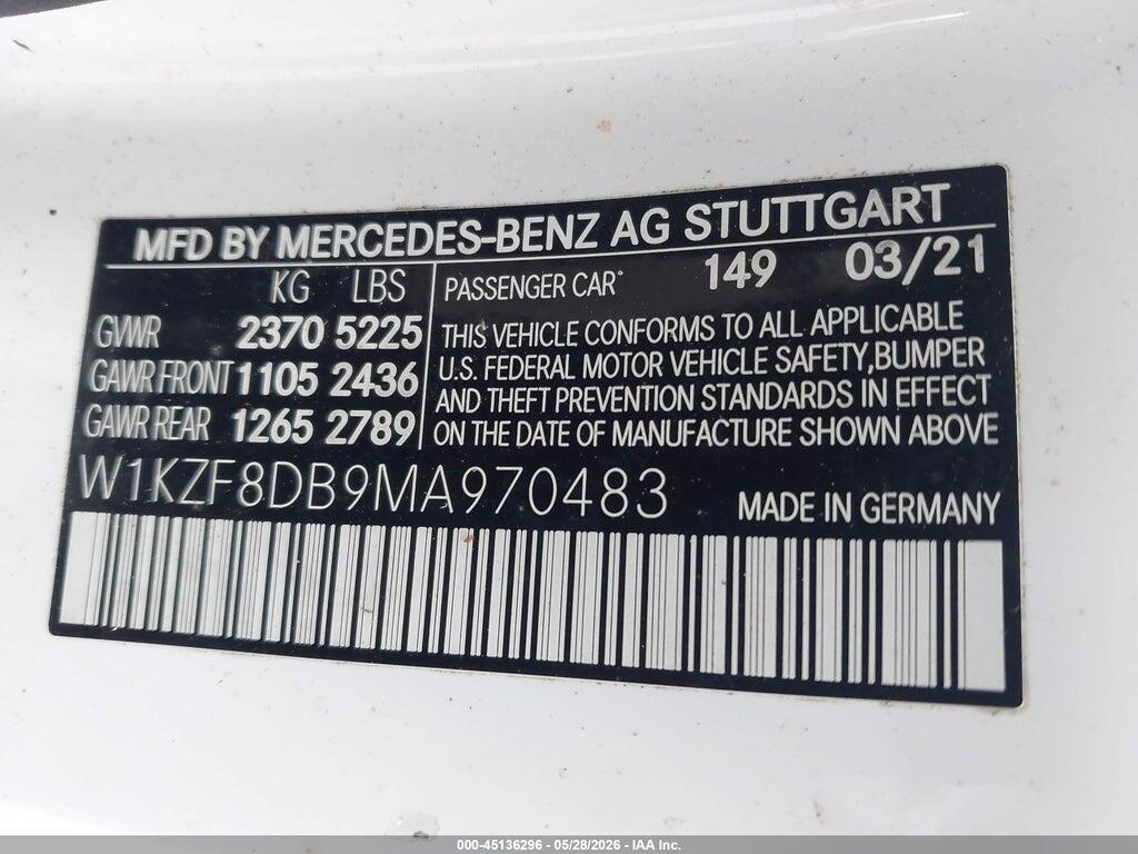 W1KZF8DB9MA970483 2021 MERCEDES-BENZ E 350 photo no. 9