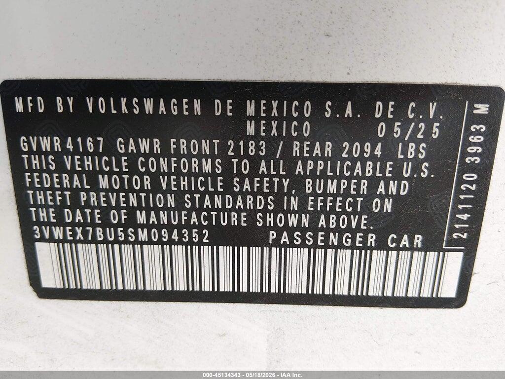 3VWEX7BU5SM094352 2025 VOLKSWAGEN JETTA photo no. 9