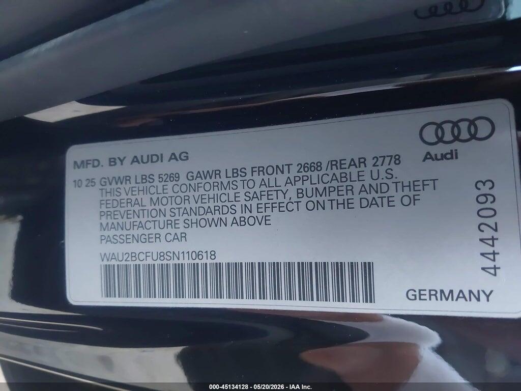 WAU2BCFU8SN110618 2025 AUDI ALL-NEW A5 photo no. 9